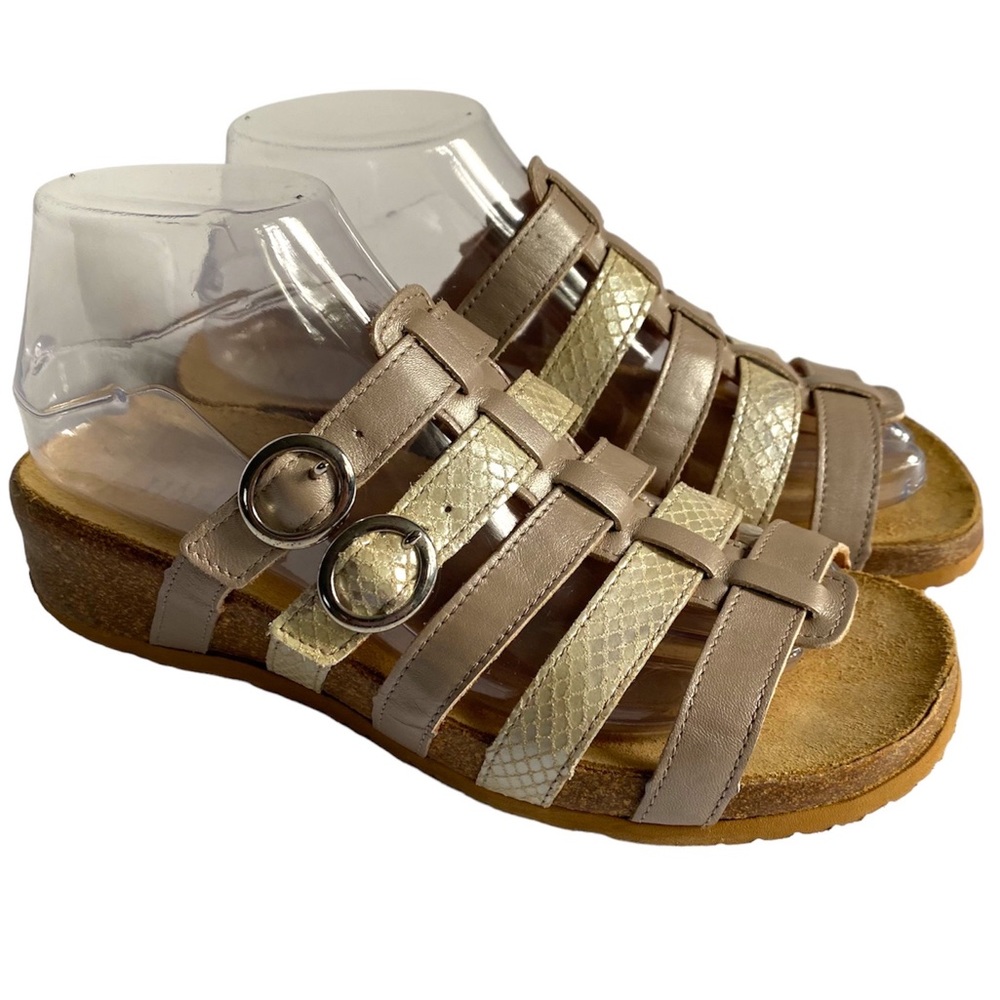 HAFLINGER TS Opal Lizard Leather 5 Strap Sandals Shoes Women's EU 38